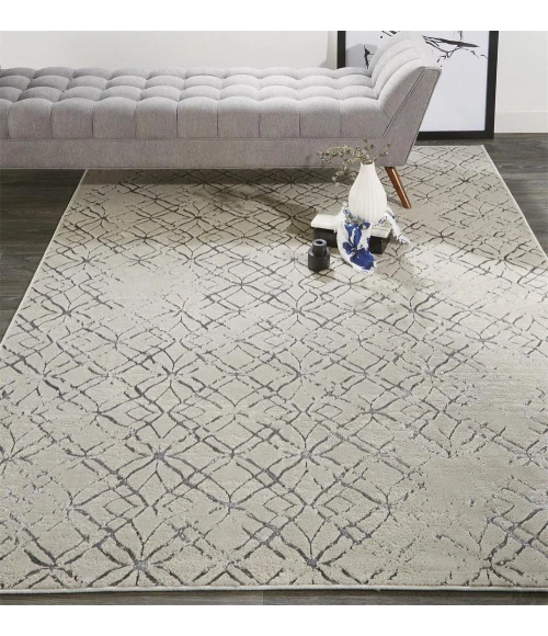 Feizy Micah Industrial Distressed, Silver/Gray/White, 12' x 15' Area Rug