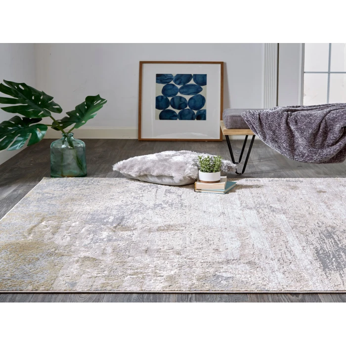 Feizy Aura BEIGE/GOLD AUR3567F 12 ft. X 18 ft. Rectangle Rug