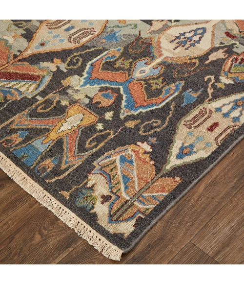 Feizy Leylan Bohemian & Eclectic Ikat, Taupe/Tan/Orange, 2' x 3' Accent Rug