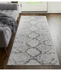 Feizy Laina Global Trellis & Lattice, Silver/Gray/Blue, 3' x 10' Runner