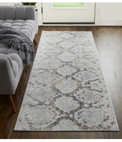 Feizy Laina 39GIF BLUE/GRAY Area Rug 3 ft. X 10 ft. Runner