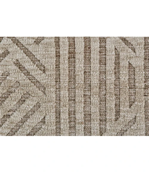 Feizy Colton Luxury & Glam Geometric, Tan/Ivory/Brown, 9'-6" x 13'-6" Area Rug
