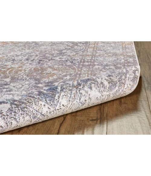 Feizy Cecily Luxury & Glam Distressed, Gray/Orange/Purple, 8' x 8' Square Square Rug