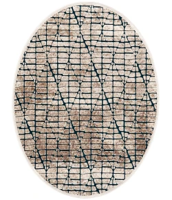 Feizy Saphir Mira TEAL/WHITE 6803504F 7 ft. 6 in. X 7 ft. 6 in. Round Rug