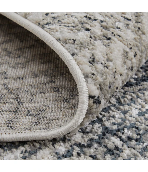 Feizy Micah Mid-Century Modern Abstract, Ivory/Gray/Blue, 1'-8" x 2'-10" Accent Rug