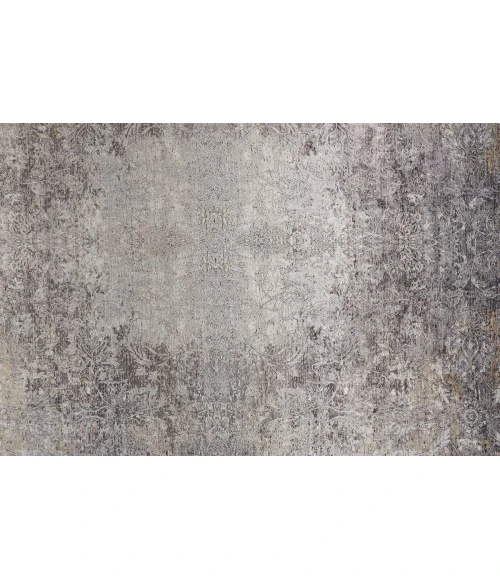 Feizy Sarrant Bohemian & Eclectic Medallion, Gray/Ivory/Tan, 9'-6" x 12'-7" Area Rug