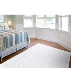 Feizy Saphir Mira WHITE/WHITE 6803490F 7 ft. 6 in. X 7 ft. 6 in. Round Rug