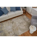 Feizy Aura Luxury & Glam Abstract, Ivory/Brown/Gray, 1'-8" x 2'-10" Accent Rug