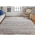 Feizy Alden Contemporary Bohemian Shag Rug, Gray/Red/Yellow, 5ft x 8ft Area Rug