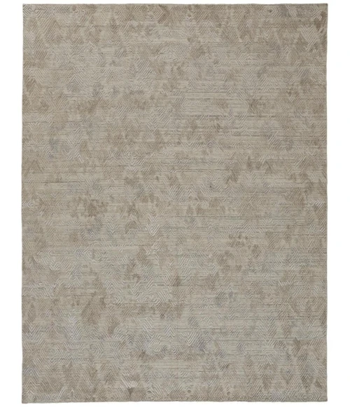 Feizy Elias Abstract Chevron Rug, Oyster Gray/Taos Taupe, 5ft x 8ft Area Rug