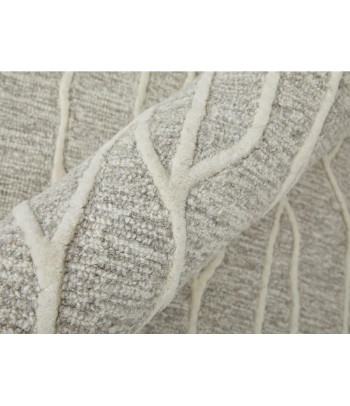 Feizy Enzo Casual Abstract, Taupe/Ivory, 9'-6" x 13'-6" Area Rug