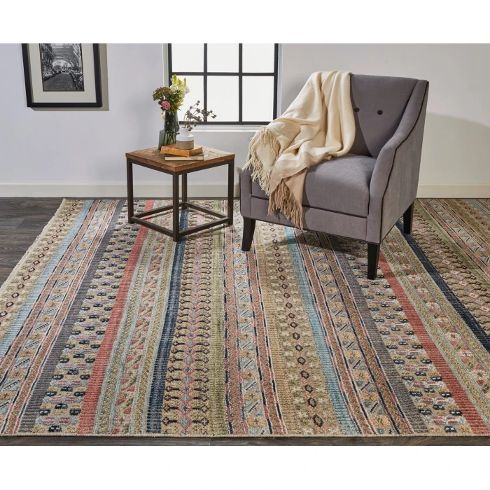 Feizy Payton PINK/MULTI 9806498F 2 ft. X 2 ft. Square Rug