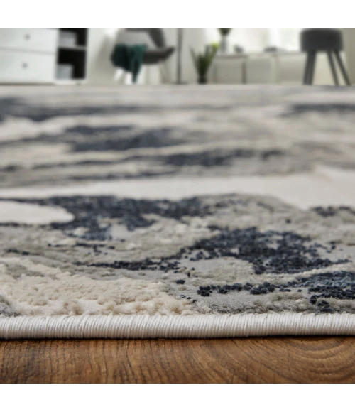 Feizy Micah Industrial Abstract, Ivory/Black/Taupe, 6'-7" x 9'-6" Area Rug