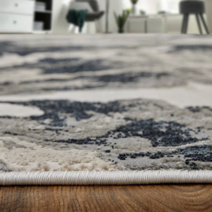 Feizy Micah Industrial Abstract, Ivory/Black/Taupe, 1'-8" x 2'-10" Accent Rug