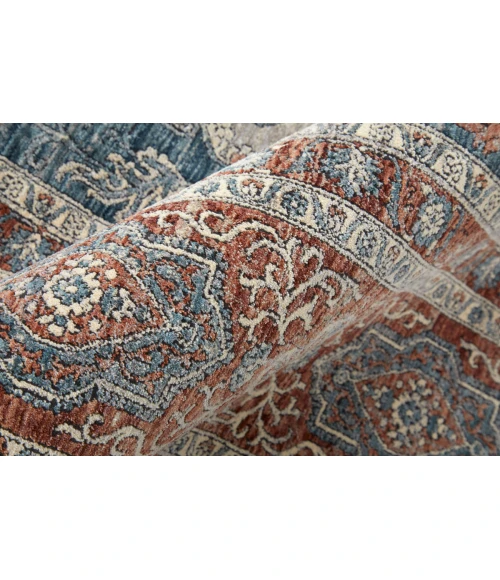 Feizy Marquette Bohemian & Eclectic Medallion, Gray/Red/Blue, 2'-8" x 10' Runner