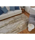 Feizy Aura Casual Abstract, Ivory/Gold/Brown, 1'-8" x 2'-10" Accent Rug