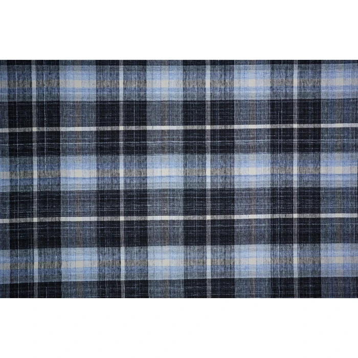 Feizy Crosby Eco-Friendly PET Dhurrie, Black/Sky Blue, 8ft x 10ft Area Rug
