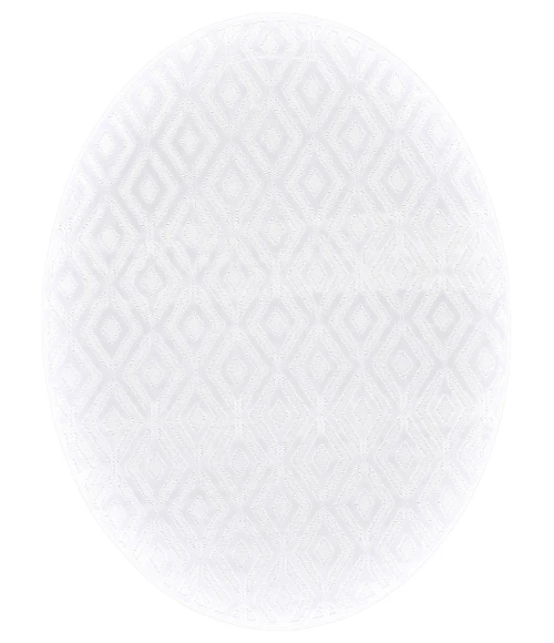Feizy Saphir Mira WHITE/WHITE 6803490F 7 ft. 6 in. X 7 ft. 6 in. Round Rug