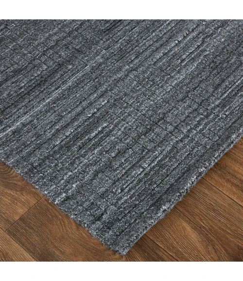 Feizy Redford Minimal Viscose Rug, Charcoal Gray/Gray, 5' x 8' Area Rug