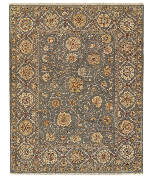 Feizy Amherst Classic Bordered, Blue/Gold/Red, 9'-6" x 13'-6" Area Rug