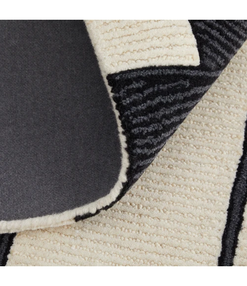 Feizy Maguire Industrial Abstract, Ivory/Gray/Black, 12' x 15' Area Rug