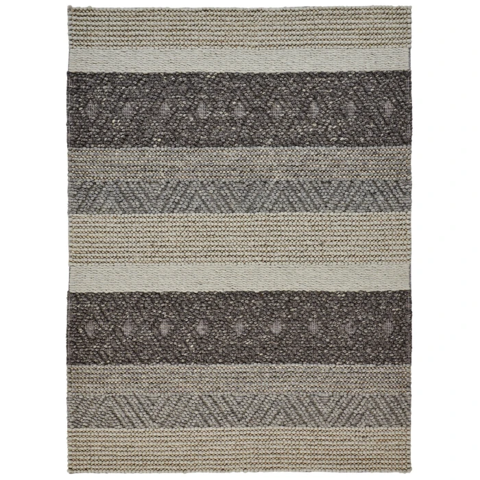 Feizy Berkeley Casual Stripes, Gray/Taupe/Tan, 9'-6" x 13'-6" Area Rug