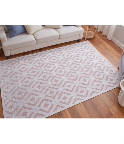 Feizy Saphir Mira BLUSH/WHITE 6803490F 9 ft. 8 in. X 12 ft. 7 in. Rectangle Rug