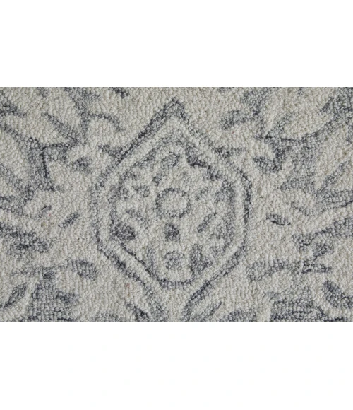 Feizy Belfort Gray/White 8698A27F 5 ft. X 8 ft. Rect. Rug