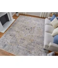 Feizy Pasha BEIGE/BLUE PAS39M5F 6 ft. 7 in. X 9 ft. 6 in. Rectangle Rug
