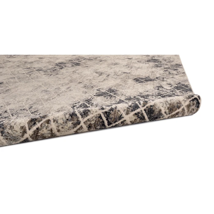 Feizy Kano Casual Diamond, Ivory/Gray/Taupe, 8'-9" x 8'-9" Round Rug