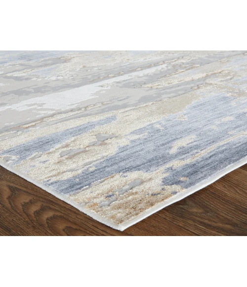 Feizy Laina Industrial Abstract, Tan/Orange/Ivory, 3' x 10' Runner