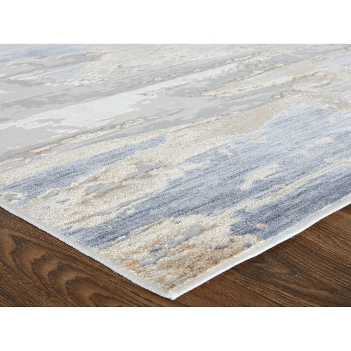 Feizy Laina Industrial Abstract, Tan/Orange/Ivory, 3' x 12' Runner