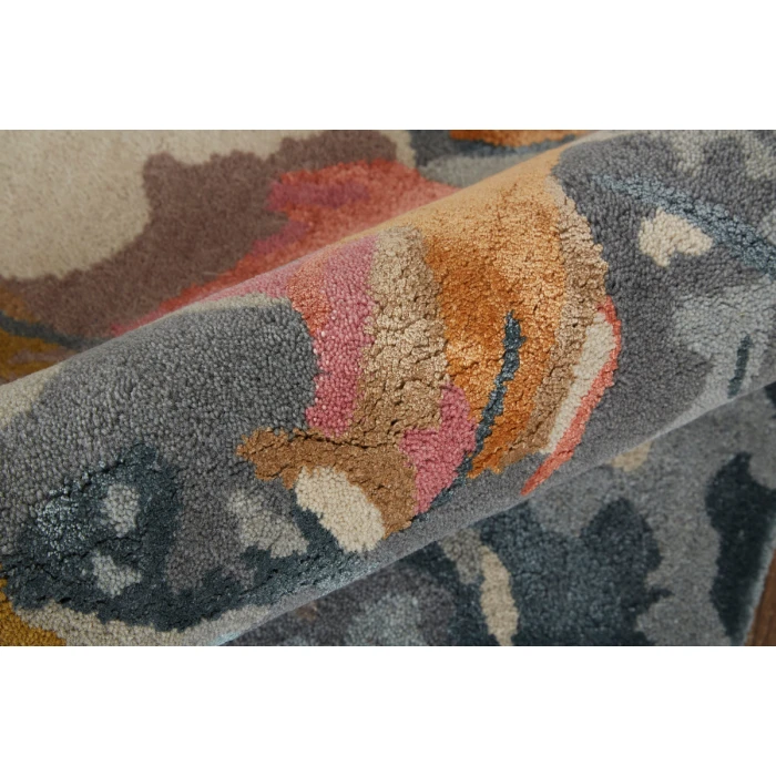 Feizy Dafney Casual Floral & Botanical, Blue/Pink/Gray, 3'-6" x 5'-6" Area Rug