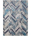 Feizy Indio Casual Herringbone, Ivory/Blue/Gray, 9'-2" x 12' Area Rug