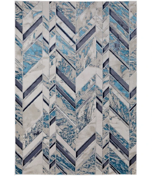 Feizy Indio Modern Navy Blue/Beige Rug, 5' x 8' Area Rug