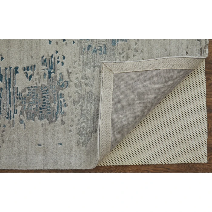 Feizy Zarah Bohemian & Eclectic Abstract, Gray/Taupe/Blue, 2'-6" x 12' Runner