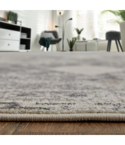 Feizy Kano Classic Distressed, Ivory/Taupe/Gray, 5'-3" x 7'-6" Area Rug