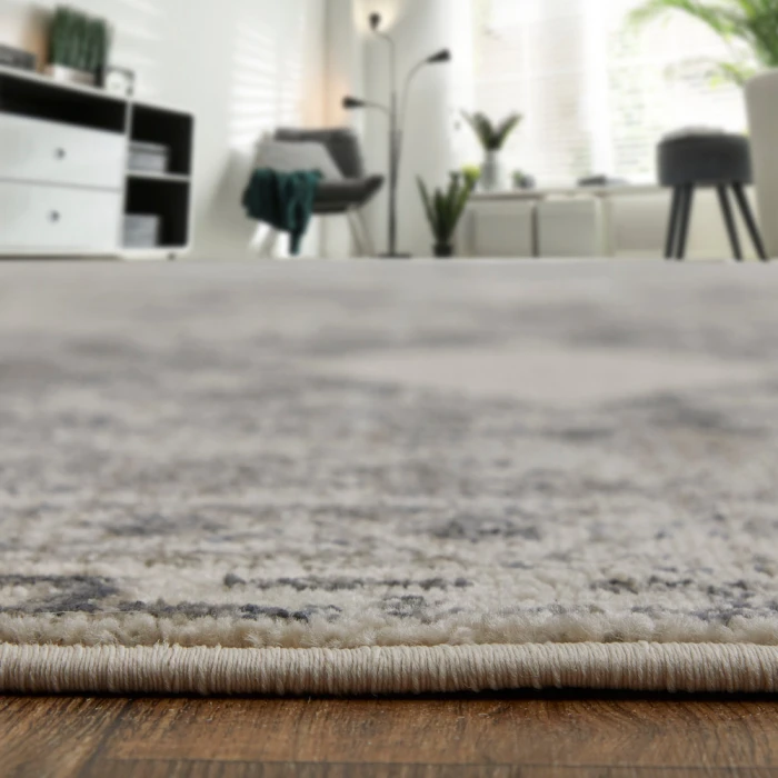 Feizy Kano Classic Distressed, Ivory/Taupe/Gray, 7'-10" x 11' Area Rug