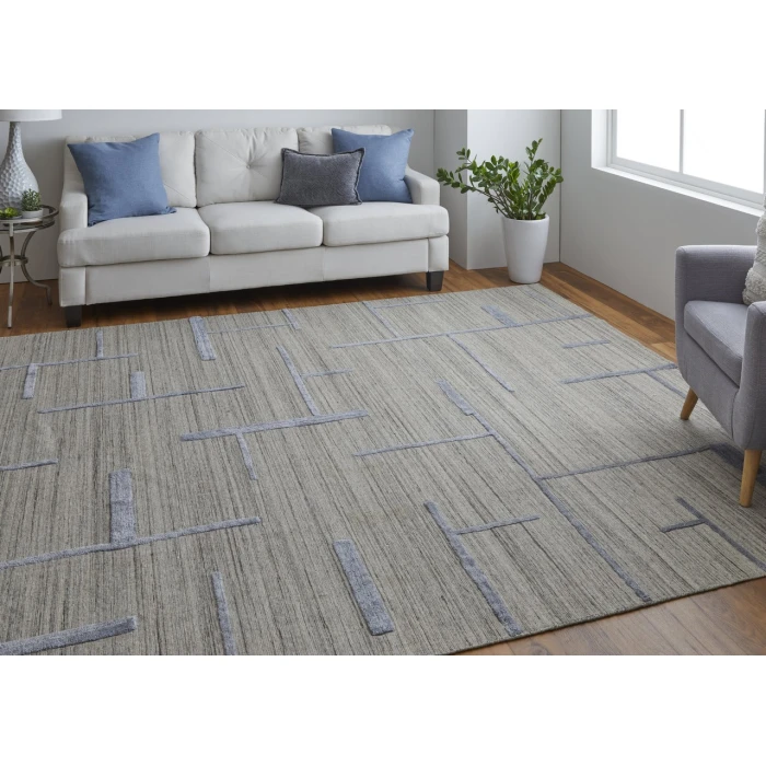 Feizy Longridge Ivory/Blue T09T8002 5ft. x 8ft. Rect. Rug