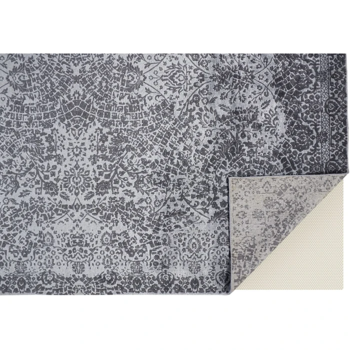 Feizy Mckinnon Gray/Silver/Blue 8816882F 9ft.6in. x 13ft.6in. Rect. Rug