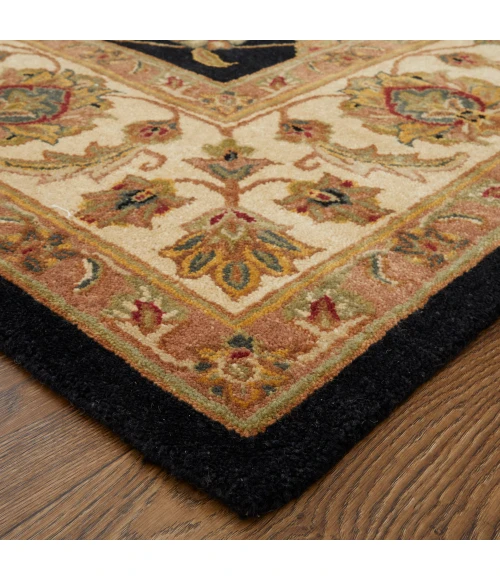 Feizy Wagner Classic Oriental, Black/Gold/Tan, 5' x 8' Area Rug