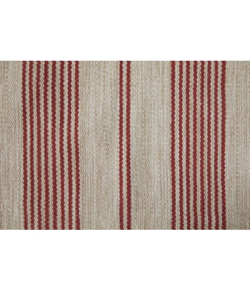 Feizy Duprine Casual Stripes, Red/Ivory, 10' x 14' Area Rug
