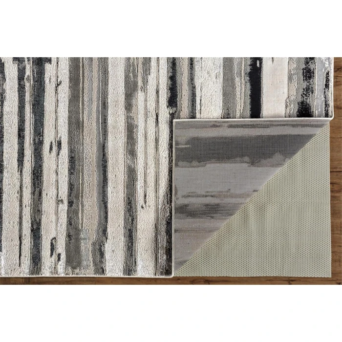 Feizy Micah Industrial Abstract, Silver/Gray/Black, 13' x 20' Area Rug