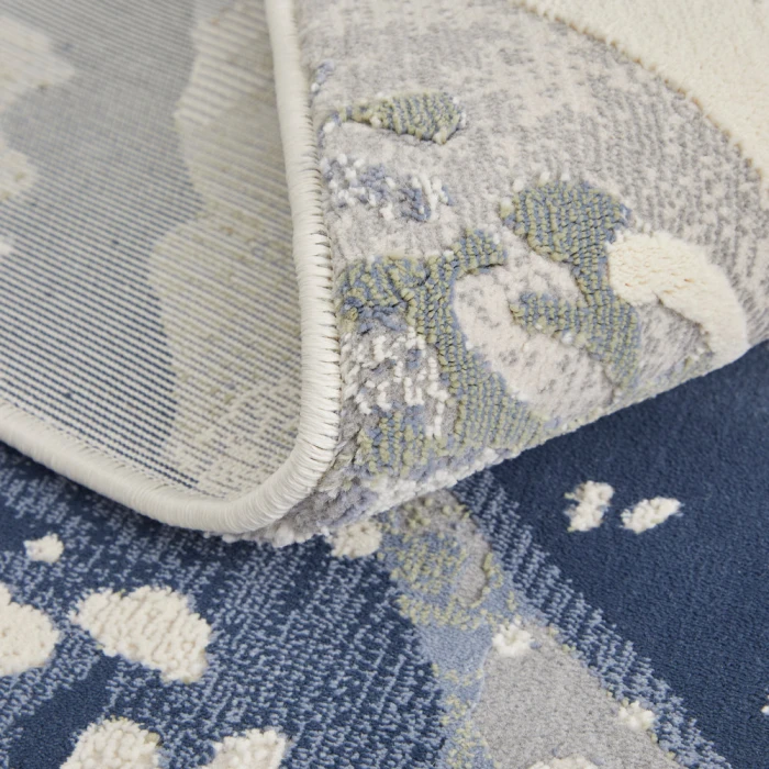Feizy Clio Industrial Abstract, Blue/Gray/Ivory, 2' x 3' Accent Rug