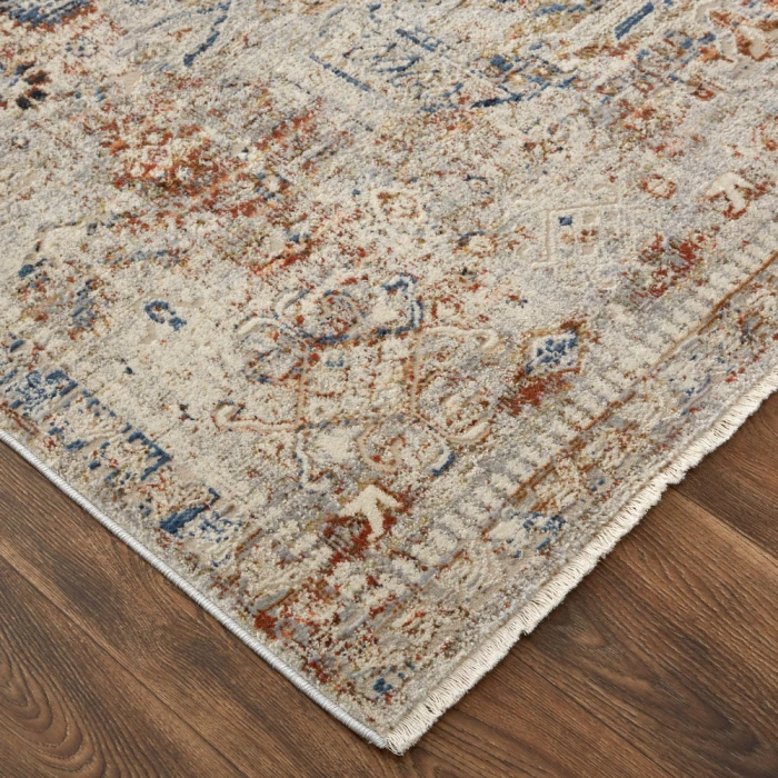 Feizy Kaia Vintage Medallion, Tan/Orange/Red, 2'-6" x 10' Runner
