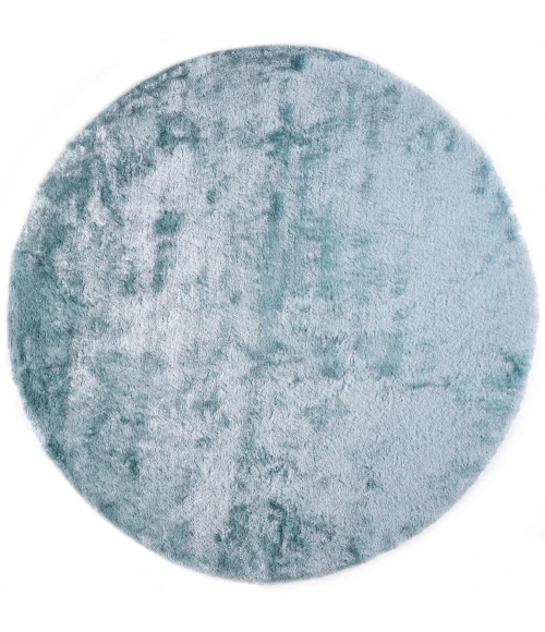 Feizy Indochine Luxury & Glam Solid, Blue/Silver, 8' x 8' Round Rug