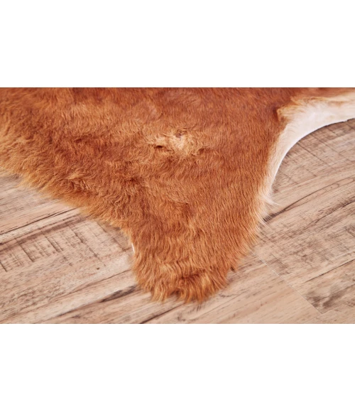 Feizy Bartlett Cabin & Lodge Animal Print, Brown, Large Shaped Rug