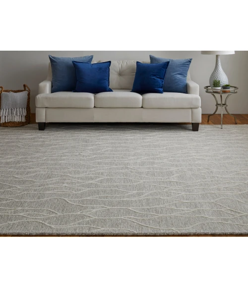 Feizy Enzo Casual Abstract, Taupe/Ivory, 9'-6" x 13'-6" Area Rug