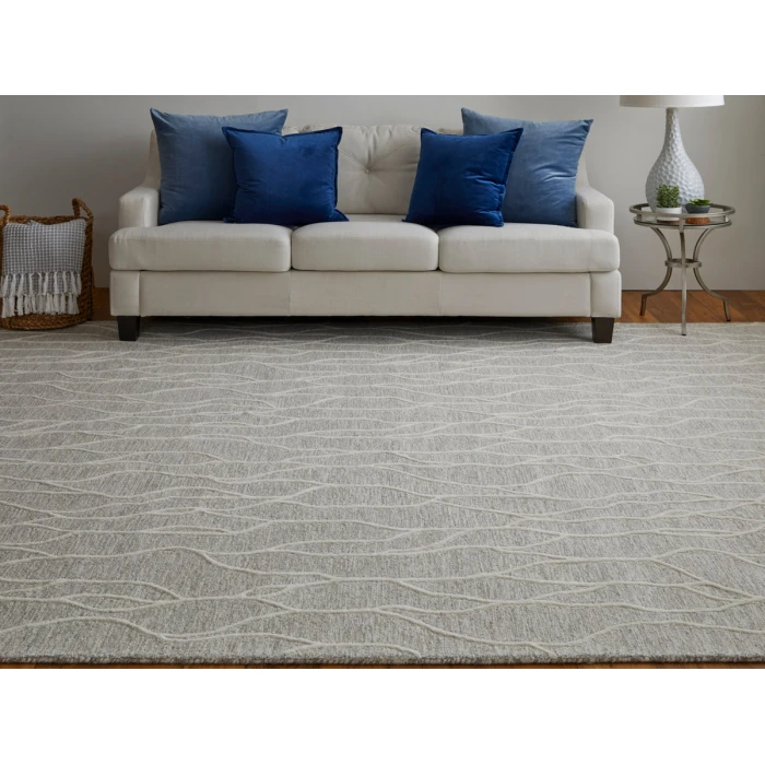 Feizy Enzo Casual Abstract, Taupe/Ivory, 12' x 15' Area Rug