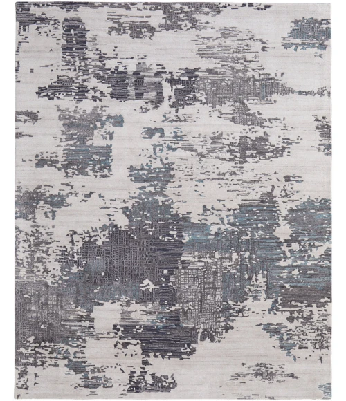 Feizy Zarah Bohemian & Eclectic Abstract, Ivory/Gray/Blue, 10' x 14' Area Rug